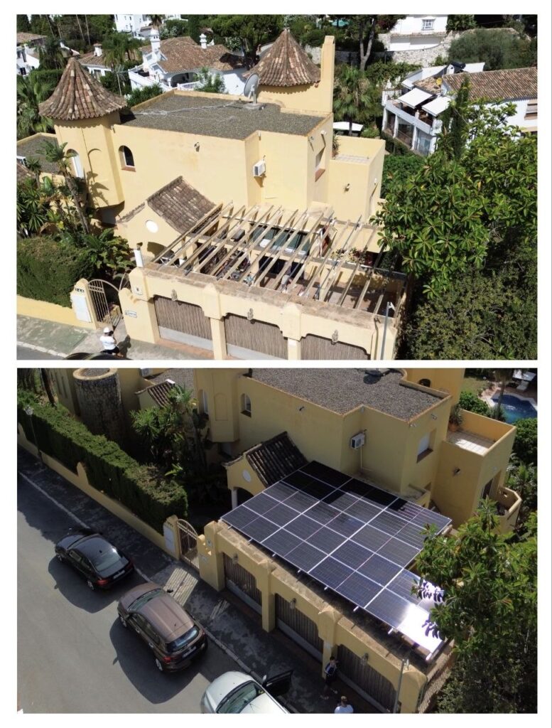 solar panels installation in el rosario marbella 10 kW hybrid inverter with panels longi 500W kidi solar 2 777x1024